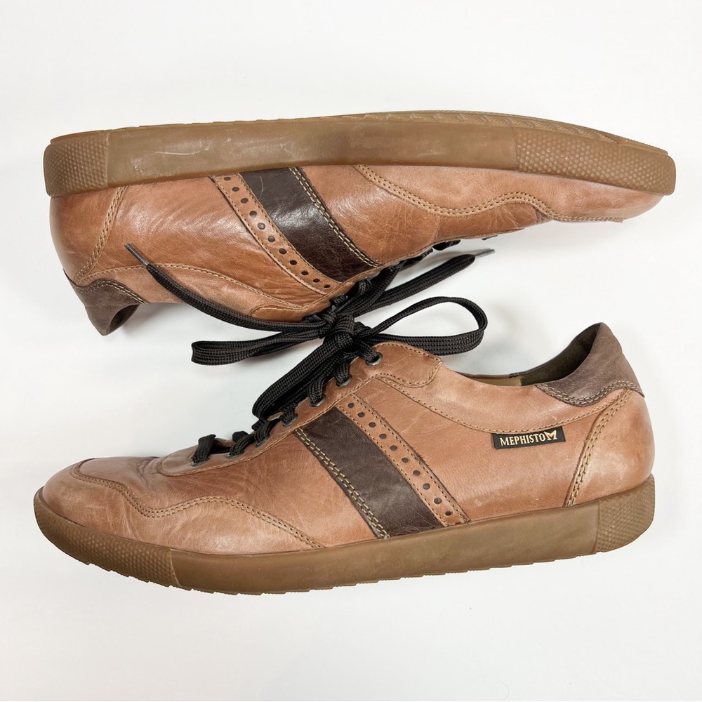 Mephisto Mens Air Relax Sneakers Urban Chestnut Brown Tan Leather Lace Up size 9 - Picture 14 of 15